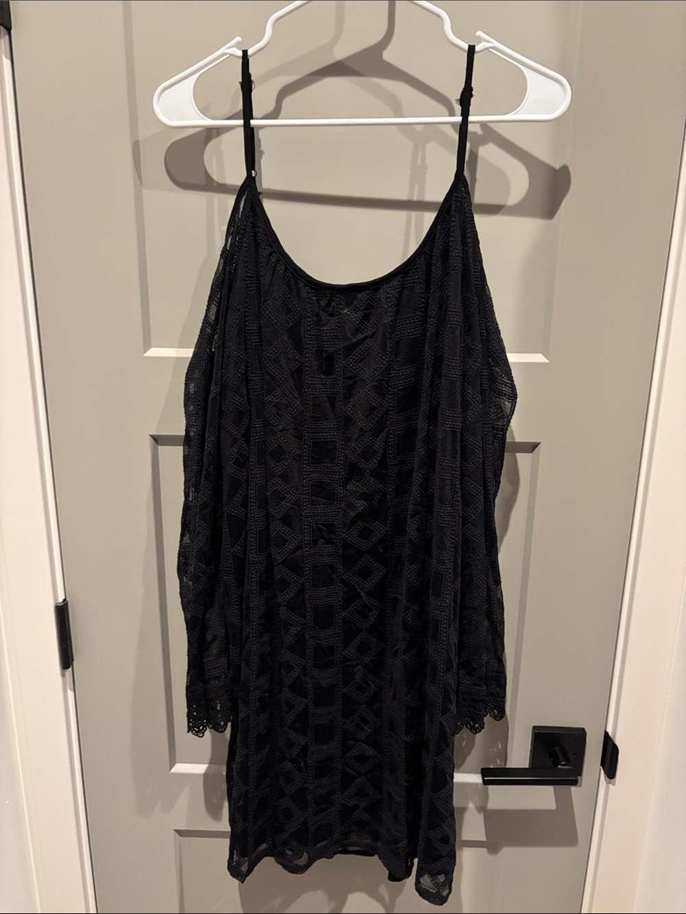 Xhilaration Black Lace Cold-Shoulder Dress
